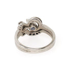 Vintage Bridal Ring Set - Mid Century 14k White Gold Natural Sapphire & Diamond Soldered Pair - Circa 1950s Size 6 Fine Engagement Jewelry