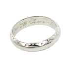 Dated 1960 Band - Mid Century 14k White Gold Milgrain Diamond Cut Eternity Wedding Ring - Vintage Size 9 3/4 Engraved Fine Bridal Jewelry