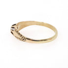 Antique Diamond Ring - Edwardian 10k Yellow Gold Natural .08 CT Round Brilliant Solitaire - Circa 1900s Size 8.25 Belcher Engagement Jewelry