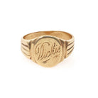 Vintage "Dickie" Signet Ring - Mid Century 10k Yellow Gold Engraved Name Shield - Circa 1960s Era Size 6 1/2 Fine Pinky Statement Jewelry