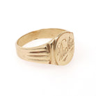 Vintage "Dickie" Signet Ring - Mid Century 10k Yellow Gold Engraved Name Shield - Circa 1960s Era Size 6 1/2 Fine Pinky Statement Jewelry