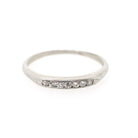 Mid Century Diamond Band - Vintage Platinum Natural .13 CTW Channel Wedding Band - Circa 1950s Era Size 6 1/2 Fine Bridal Stacking Jewelry