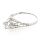 Antique Diamond Ring - Art Deco 18k White Gold Natural .43 CT Filigree Solitaire Engagement - Circa 1920s Era Size 8 Fine Bridal Jewelry