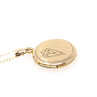Letter "R" Locket - Vintage Gold Filled Round Statement Linear Engraved Single Initial - Retro Circa 1940s Era Photograph Keepsake Jewelry