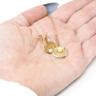 Seashell Jewelry Set - Contemporary 9k Yellow Gold Matching Cultured Pearl Necklace & Earrings - Vintage Estate Accessory Fine Jewelry