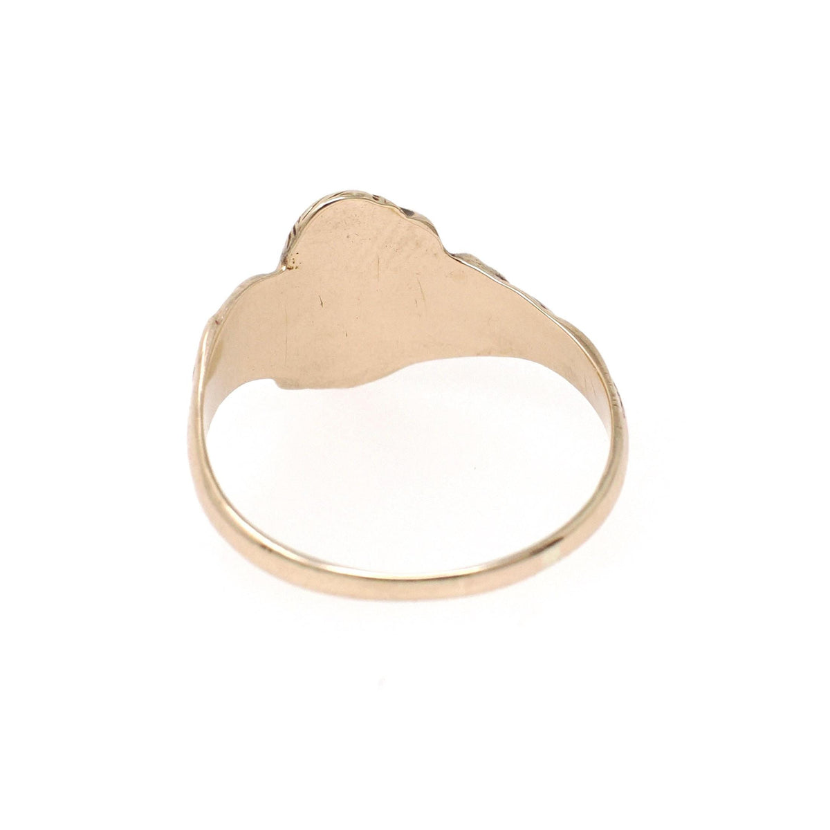 Edwardian Signet Ring - Art Nouveau 10k Yellow Gold Letter "L" Engraved Initial - Antique Circa 1910s Era Size 6.5 Old English Fine Jewelry