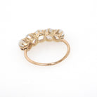 Antique Moonstone Band - Edwardian 14k Yellow Gold Five Spherical Adularescence Gemstones Ring - Circa 1910s Size 6 Fine Statement Jewelry