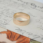 Antique Cigar Band - Edwardian 10k Yellow Gold Unadorned 6.9 MM Wide Ring - Circa 1910s Size 8 1/2 - Unisex Wedding Fine Statement Jewelry