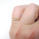 Contemporary Wedding Band - Estate 14k Yellow Gold 2.0 MM Domed Ring - Vintage Circa 1990s Era Size 5 Stacking Fine Bridal Jewelry