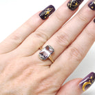 Vintage Amethyst Ring - Retro 10k Yellow And White Gold Fancy Cut Natural Gem - Circa 1940s Size 6 1/2 February Birthstone Fine B&F Jewelry