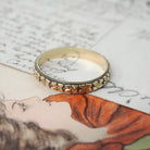 Vintage Orange Blossom Band - Art Deco 14k Yellow Gold 4 MM Floral Eternity Designs Ring - Circa 1930s Era Size 12 1/4 Stacking Fine Jewelry