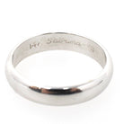 Vintage Wedding Band - Mid Century 14k White Gold 4.4 MM Half Round Unadorned Bridal Ring - Circa 1950s Era Size 8 Stacking Fine Jewelry