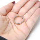 Vintage Wedding Band - Mid Century 14k White Gold 4.4 MM Half Round Unadorned Bridal Ring - Circa 1950s Era Size 8 Stacking Fine Jewelry