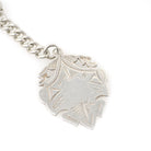 Pocket Watch Chain & Fob - Late Victorian Edwardian Sterling Silver English Hallmark Curb Link Necklace - Antique Circa 1900s Fine Jewelry