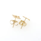 Figural Owl Earrings - Contemporary 14k Yellow Gold Friction Post Push Back Studs - Estate 2000s Perched Bird & Branch Dainty Fine Jewelry