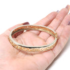 Two Tone Bracelet - Contemporary 14k Yellow & White Gold Open Metal Swirl Design Bangle - Vintage Circa 1990s Era Fine Statement Jewelry
