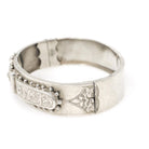 English Buckle Bracelet- Antique Sterling Silver Dated 1887 Engraved Floral Paisley Bangle - Victorian Era Birmingham Fine Statement Jewelry