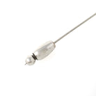 Art Deco Stick Pin - Vintage 14k White Gold Simulated Citrine Stone - Circa 1930s Era Tie Lapel Fine Orange Glass Belais Unisex Jewelry