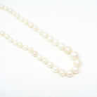 Cultured Pearl Necklace - Mid Century 14k & 10k White Gold Individually Knotted Graduated Strand - Vintage Circa 1950s Era Statement Jewelry
