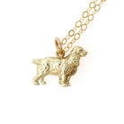 Cocker Spaniel Charm - Mid Century Era 14k Yellow Gold Dog Breed Pendant Necklace - Vintage Circa 1960s Figural Animal Fine Dainty Jewelry