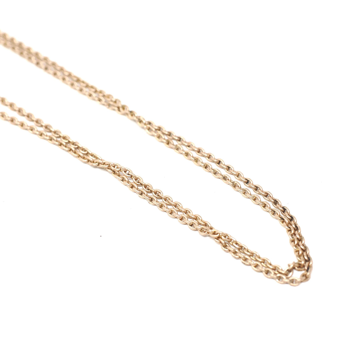 Antique Lorgnette Chain - Edwardian Gold Filled Stationed Dog Clip Doubled Cable Link Necklace - Circa 1910s Era Fashion Accessory Jewelry