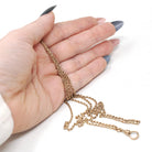 Antique Lorgnette Chain - Edwardian Gold Filled Stationed Dog Clip Doubled Cable Link Necklace - Circa 1910s Era Fashion Accessory Jewelry