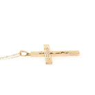 Vintage Cross Necklace - Mid Century 12k Gold Filled Rose Gold Flowers Pendant - Circa 1960s Era Religious Faith Signed Sturdy Jewelry