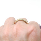 Vintage Wedding Band - Mid Century Era 14k Yellow Gold 5 MM Half Round Ring - Dated 10-10-53 Size 9 1/2 Stacking Fine Bridal Jewelry