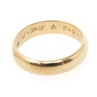 Vintage Wedding Band - Mid Century Era 14k Yellow Gold 5 MM Half Round Ring - Dated 10-10-53 Size 9 1/2 Stacking Fine Bridal Jewelry