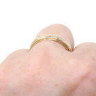 Eternity Flower Band - Mid Century 14k Yellow Gold 4.7 MM Half Round Stacking Ring - Circa 1950s Size 8 1/2 Milgrain Bridal Fine Jewelry