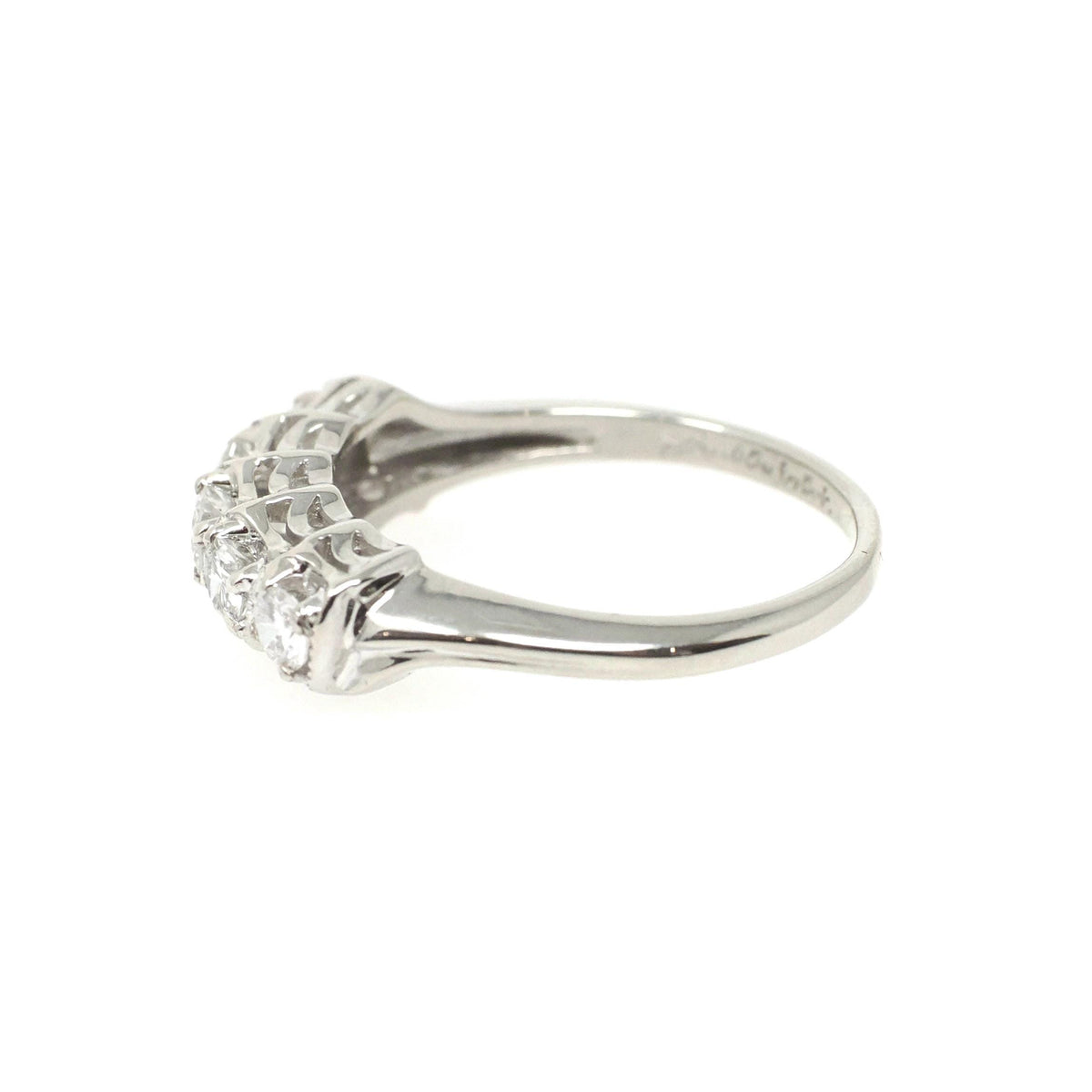 Diamond Wedding Band - Vintage 14k White Gold Natural .40 CTW Ring - Mid Century Circa 1950s Era Size 6 1/2 Stacking Fine Bridal Jewelry