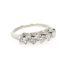 Diamond Wedding Band - Vintage 14k White Gold Natural .40 CTW Ring - Mid Century Circa 1950s Era Size 6 1/2 Stacking Fine Bridal Jewelry