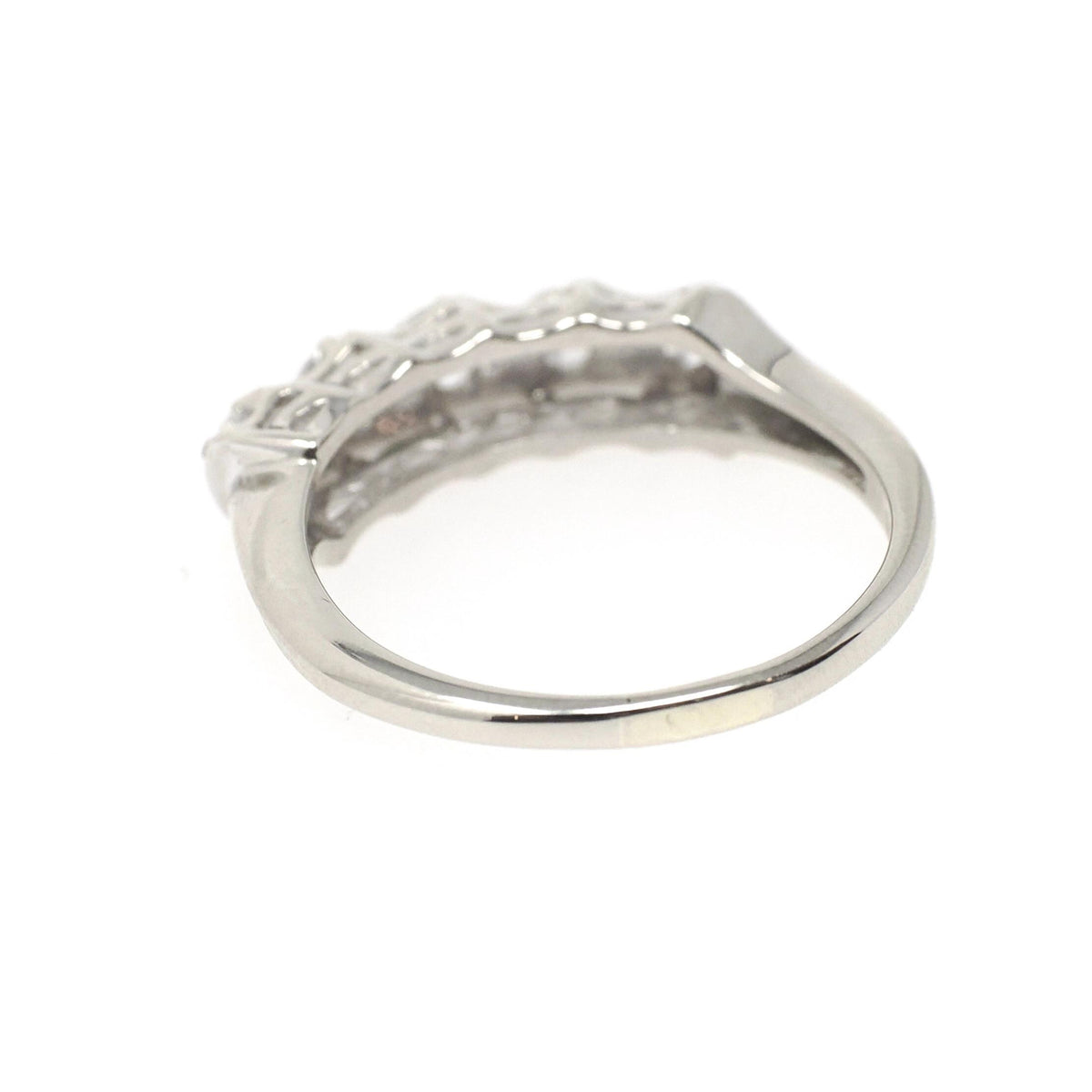 Diamond Wedding Band - Vintage 14k White Gold Natural .40 CTW Ring - Mid Century Circa 1950s Era Size 6 1/2 Stacking Fine Bridal Jewelry