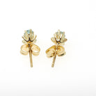 Natural Zircon Earrings - Contemporary 14k Yellow Gold Studs .20 CTW Pierced Posts - Estate Circa 2000s Era Blue Gemstones Fine Jewelry