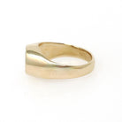 Letter "D" Ring - Estate 14k Yellow Gold Initial Monogram Signet - Contemporary Era Size 5 1/4 Diamond Encrusted Fine Statement Jewelry