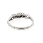 Vintage Wedding Set - Mid Century 14k White Gold Natural Diamonds Matching Engagement Ring & Band - Circa 1950s Size 7.5 Bridal Fine Jewelry