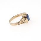 Vintage Baby Ring - Retro 10k Yellow Gold Blue Garnet Glass Doublet Midi Pinky Jewelry - Circa 1940s Size 2 September Birthstone Jewelry