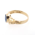 Vintage Baby Ring - Retro 10k Yellow Gold Blue Garnet Glass Doublet Midi Pinky Jewelry - Circa 1940s Size 2 September Birthstone Jewelry