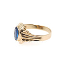 Vintage Baby Ring - Retro 10k Yellow Gold Blue Garnet Glass Doublet Midi Pinky Jewelry - Circa 1940s Size 2 September Birthstone Jewelry