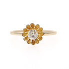 Antique Diamond Ring - Victorian 14k & 18k Yellow Gold Natural .25 CT Old Mine Cut Solitaire - Circa 1890s Size 6 3/4 Buttercup Fine Jewelry