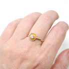 Antique Diamond Ring - Victorian 14k & 18k Yellow Gold Natural .25 CT Old Mine Cut Solitaire - Circa 1890s Size 6 3/4 Buttercup Fine Jewelry