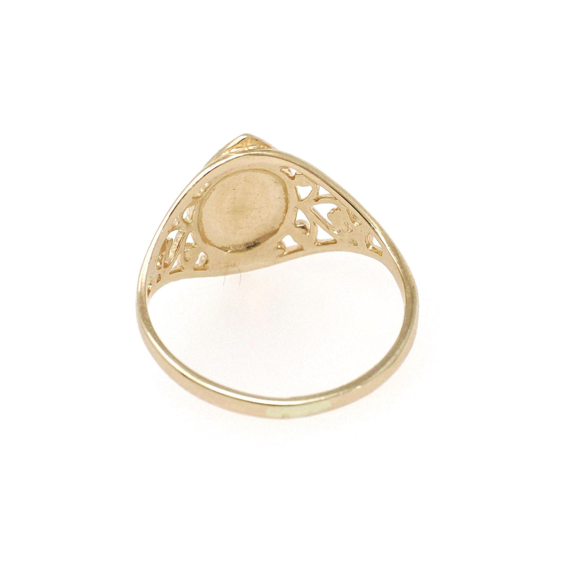 Vintage "L" Signet Ring - Contemporary 10k Yellow Gold Engraved Single Letter Initial - Estate Circa 1990s Era Size 5 Fine Statement Jewelry