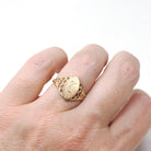 Vintage "L" Signet Ring - Contemporary 10k Yellow Gold Engraved Single Letter Initial - Estate Circa 1990s Era Size 5 Fine Statement Jewelry