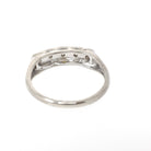 Mid Century Ring - Vintage 14k White Gold .25 CTW Diamond Row Wedding Band - Circa 1960s Size 6 Fine Stacking Bridal Statement Fine Jewelry
