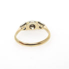 Art Deco Ring - Antique 9k Yellow Gold & Platinum Star Incised Diamond Band - Circa 1920s Era Size 5 East West Eye Fine Two Tone Jewelry