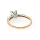 Diamond Engagement Ring - Mid Century 14k Yellow & White Gold .71 CTW Natural Two Tone Trefoil Set - Circa 1950s Era Size 7 3/4 Fine Jewelry