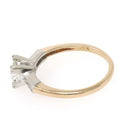 Diamond Engagement Ring - Mid Century 14k Yellow & White Gold .71 CTW Natural Two Tone Trefoil Set - Circa 1950s Era Size 7 3/4 Fine Jewelry