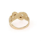 Vintage Snake Ring - Circa 1980s 14k Yellow Gold Figural Dual Serpent Bypass - Bold Gold Size 8 3/4 Diamond .06 CTW Accents Fine Jewelry