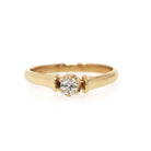 Edwardian Diamond Ring - Antique 18k Yellow Gold Natural .16 CT Solitaire - Vintage Circa 1900s Era Size 6 1/4 Fine Engagement Jewelry