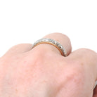 Vintage Flower Band - Art Deco 18k Rose & White Gold Orange Blossom Design Ring - Circa 1930s Era Size 7 Two Tone Fine Statement Jewelry